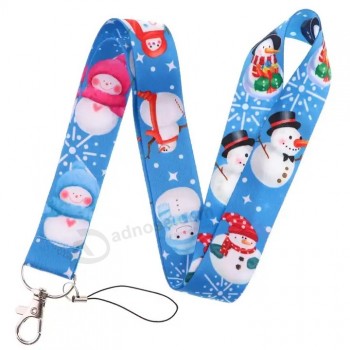 뜨거운 판매 크리스마스 디자인 ID 카드 전화 홀더 넥 스트랩 인쇄 로고 폴리 에스터 승화 lanyards