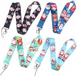 Longes de vacances de Noël personnalisées pour badges d’identification Étiquette d’identification Badge de nom Lanière en vrac avec fermoir détachable