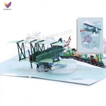 Unico Aereo Pop Up Auguri Handmade Card Craft Compleanno Cartolina di Natale