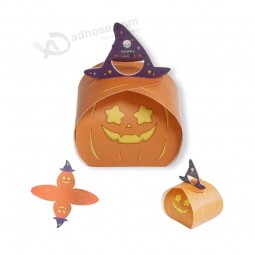 halloween weihnachten süßigkeit benutzerdefinierte kürbis geist lebensmittelverpackung form ausgeschnitten griff festival geschenk kunst papier box