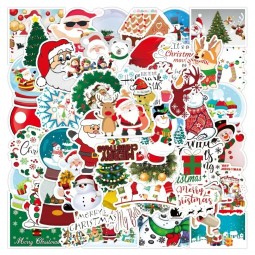 50pcsメリークリスマス防水PVCグラフィティ装飾ステッカーホリデーセレブレーションノートブック荷物電話ボトルラップトップ