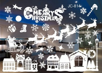 Nieuwe kerstversiering Kleurrijke kerst raamstickers witte sneeuwvlok stickers etalage spoorloze raamstickers