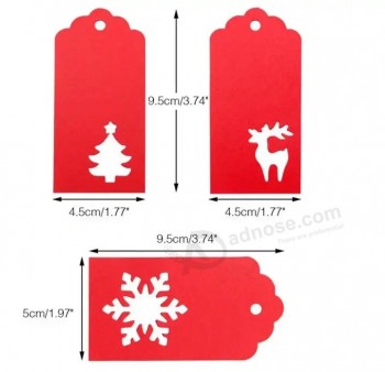 メリークリスマス9.5 X 4.5 cm 150ピース中空雪だるまの木メリークリスマスギフトタグ
