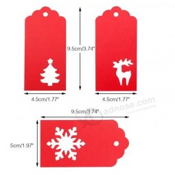 Vrolijk Kerstfeest 9,5 X 4,5 cm 150 Stuk Holle Sneeuwpop Boom Vrolijk Kerstfeest Cadeau Tags