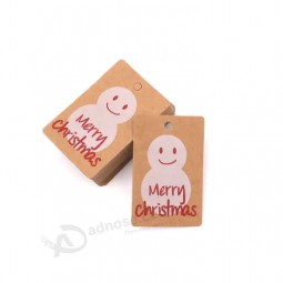 Aangepast logo Gift Paper hangtag label ontwerp luxe Kraft vrolijk kerst Hang tag voor DIY decoratie