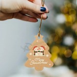 Logotipo personalizado Etiqueta de regalo de Feliz Navidad de papel personalizada con cuerda