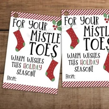 Hersteller Direktverkauf Weihnachten Socken Tag Socke Geschenk Tag Urlaub Geschenk Verpackung Ornament Geschenke HangTag Weihnachten Hang Tag