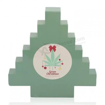 Nuovo design cartone vuoto calendario dell'avvento albero di Natale a forma di piccolo cassetto scatola di imballaggio regalo per la conservazione