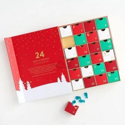 Benutzerdefinierte handgemachte leere Kerze Süßigkeiten Verpackung 12 Tage Weihnachten Geschenk Kalender Advent Box