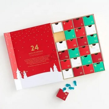 Custom Handmade Empty Candle Candy Packaging 12 Days Christmas Gift Calendar Advent Box