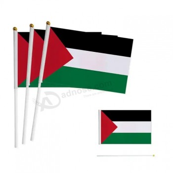 Concurrerende Prijshand Wuivende Vlag 14*21cm Duurzame Polyester Palestina Hand Wapperende Vlag