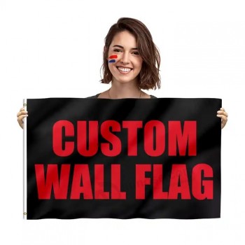 Livraison rapide impression recto 100 % polyester drapeau mural personnalisé pour drapeau personnalisé de bureau