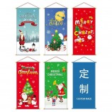 Banner colgante promocional personalizado de feliz Navidad, banner de desplazamiento de pared