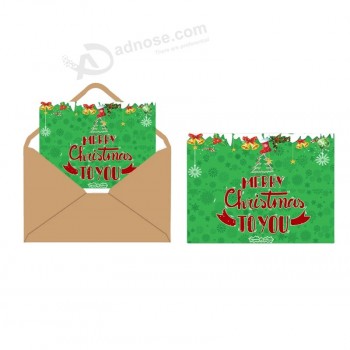 Gratis monsters Hoge kwaliteit aangepaste luxe kleurenprint Fijne feestdagen Vrolijk kerstfeest met logo en envelop