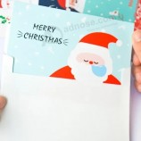 Commercio all'ingrosso di moda Custom Design carta da stampa Kraft Natale auguri carta regalo