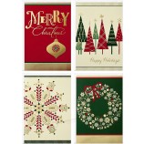 Feuille d’or personnalisée cartes de Noël ensemble en vrac vacances cartes de remerciement voeux cartes de nouvel an