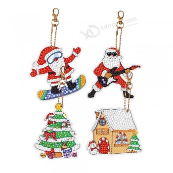 DIY Acryl Strass Diamant Aufkleber Malerei Kit blind Box frohe Weihnachten Schlüsselanhänger Schlüsselanhänger Schlüsselanhänger Set für Kinder