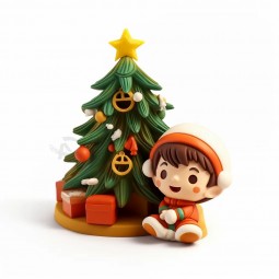 Commercio all'ingrosso personalizzato 2D 3D portachiavi in gomma natale PVC dector per albero