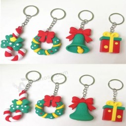 Nuova serie di Natale bambola portachiavi Natale cartone animato ciondolo piccoli regali morbido portachiavi in PVC per attività festive