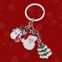 OEM Custom Manufacturer Souvenir Gift Regali creativi Buon Natale Portachiavi Portachiavi Albero di Natale con fiocco di neve di Babbo Natale