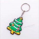 Usine en gros personnalisé dessin animé décoration de Noël pvc porte-clés pvc porte-clés