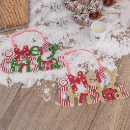 La popular decoración de madera de 20 centímetros de la fiesta de Año Nuevo Letras de Feliz Navidad enumeradas