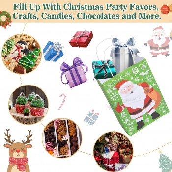 Favores Decoración de fiesta Navidad 2022 Bolsas de regalo Regalo de Navidad Bolsa de papel kraft