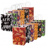 Sacchetti di imballaggio regalo di carta portatile con design personalizzato di alta qualità Borsa di Halloween