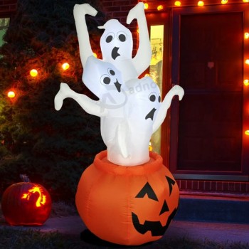 7ft Ghost Halloween opblaasbare tuin decoratieve verlichting vakantie opblaasbare decoraties werf vakantie springkussens Ghost decors