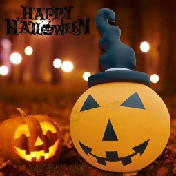 Hete Verkoop Openlucht Opblaasbare Halloween Decoratielevering Witte Spookpompoen Opblaasbare Reclame met LEIDENE Lichten