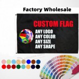 Bandeiras e banners personalizados de alta qualidade fábrica voando bandeiras promocionais logotipo de impressão de tecido de poliéster 3x5ft bandeira personalizada de 3x5 pés