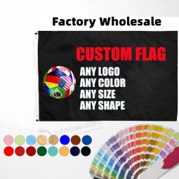 High quality custom flags and banners factory flying promotional flags 3x5ft polyester fabric printing logo 3x5 ft custom flag