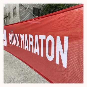 Banner publicitario de malla de valla de pvc al aire libre de impresión digital de gran tamaño de color personalizado con ojales