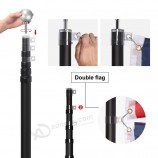 20ft 25ft 30ft nero telescopico ossidato alluminio bandiera palo con bandiera e oro/argento Ball Topper
