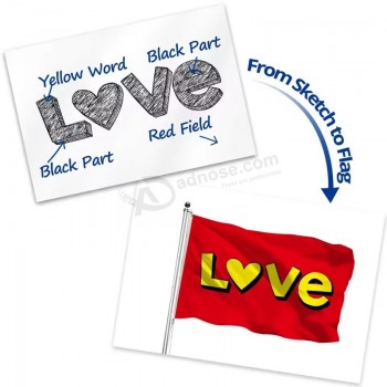 3x5ft maßgefertigte Werberohling Außenwerbung Golf Schreibtisch Hand Garten Auto Flagge Banner mit Logo doppelseitige Sublimation