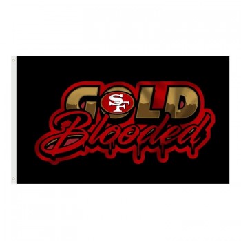 빠른 배송 사용자 정의 100D 폴리에스터 3*5FT SF 샌프란시스코 49ers nfl 축구 팀 플래그 배너