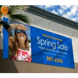 Großhandel benutzerdefinierte repaet banner stoff outdoor weihnacht urlaub banner für garagentor unkraut hier banner