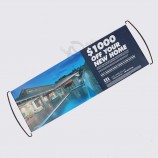 Commercio all'ingrosso Custom Design Hand Scrolling Banner Pubblicità Cheering Fan Banner 2 colori 2 stampa laterale con alta qualità e qualsiasi dimensione