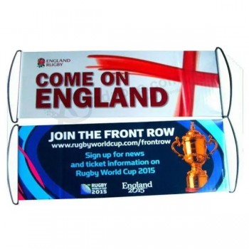 Aangepaste promotionele handbediende scroll die intrekbare fans adverteren die banner met hoge kwaliteit en elke grootte toejuichen