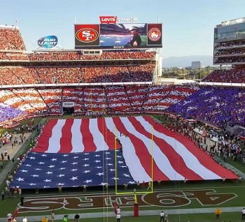 カスタム巨大なニットポリエステルの旗、アメリカの装飾的な巨人の旗
