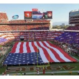 Bandera de poliéster tejida enorme personalizada, bandera gigante decorativa americana