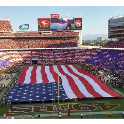 Bandera de poliéster tejida enorme personalizada, bandera gigante decorativa americana