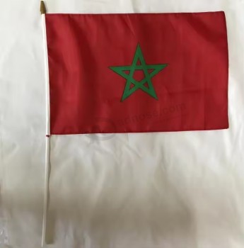 Aangepaste stok vlag gepersonaliseerde kleine minivlaggen Hand gehouden zwaaiende vlag met plastic paal