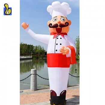Ballerino dell'aria dello chef dello chef della gamba singola di pubblicità all'aperto con la mano che ondeggia