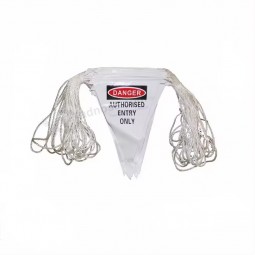 Custom Orange Triangle bunting safety flags warning flag on heavy duty rope with high quality and any size