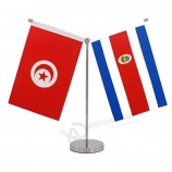 Vente en gros Bureau personnalisé Table Drapeau En Acier Inoxydable Stand Tous les pays Stand Table Flags de haute qualité et de toute taille