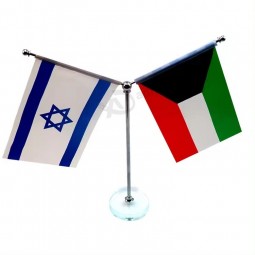 Großhandel Edelstahl Fahnenmast Polyester Tischflagge mit hoher Qualität und jeder Größe