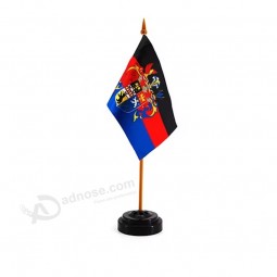 Großhandel 4 '' x6 '' billige mini benutzerdefinierte Druck Alle Länder nationale Tischflagge mit Stange und Basisständer mit hoher Qualität und jeder Größe