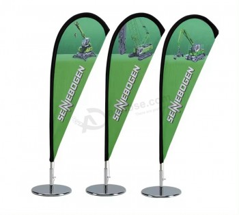 Factory Customized Logo Advertising Mini Teardrop Desk Stand Flying Table Beach Banner Flag