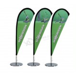 Logo personnalisé d’usine publicité Mini Teardrop Bureau Stand Flying Table Beach Banner Flag de haute qualité et de toute taille